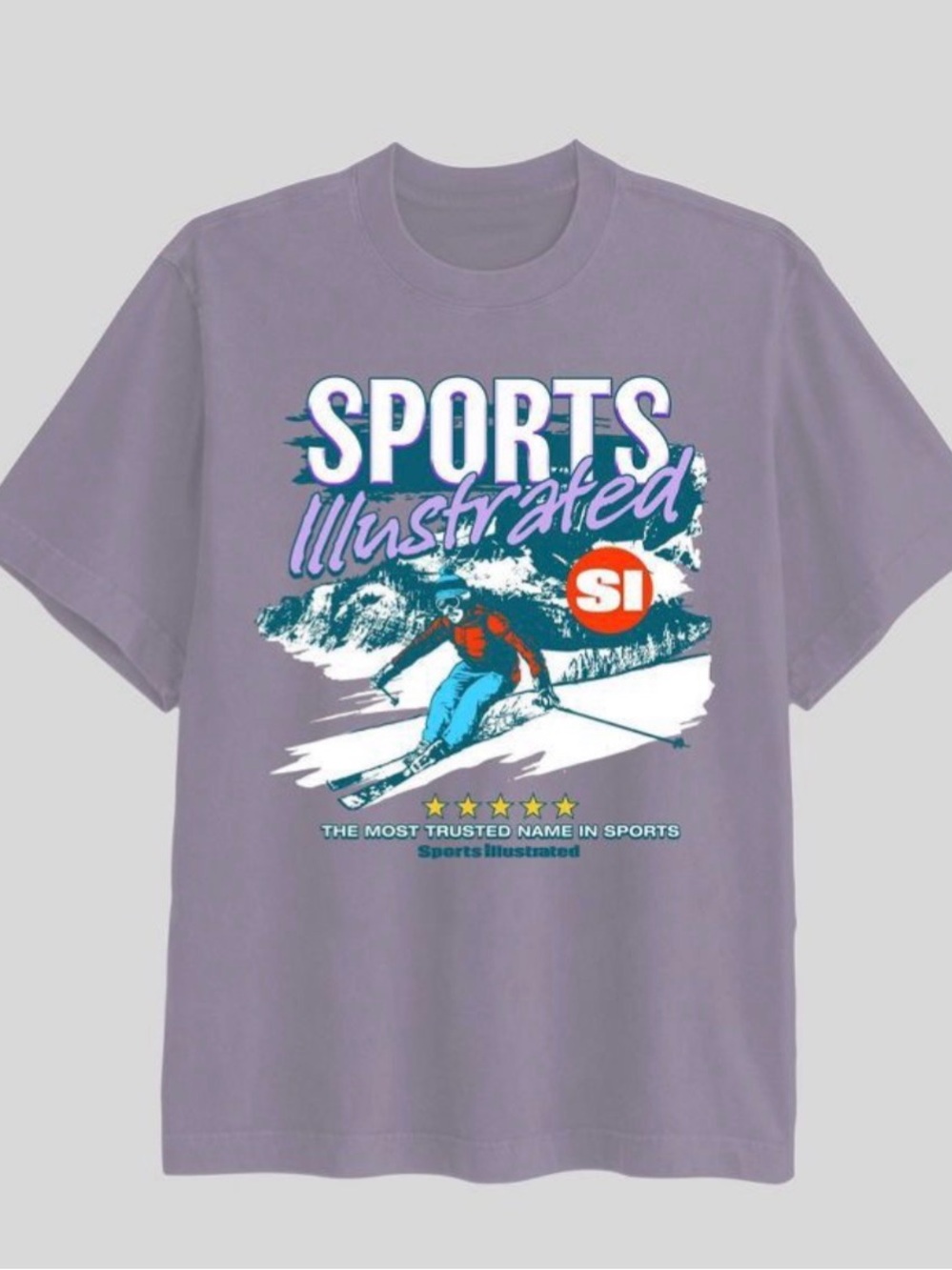 Sports Illustrated Lavender Graphic Ski Tee Size XL *NEW